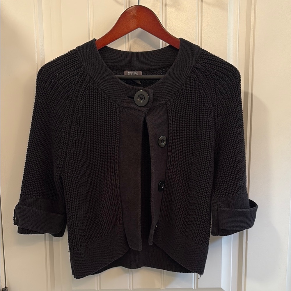 Kenneth Cole Reaction Black Knit Cardigan